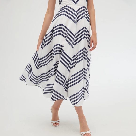 NWT Hill House Home - The Margot Dress - Navy Stripe - XS - Picture 4 of 12